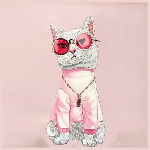 Nimmy Crossbody Glasses Cool Cat Válltáska - Pink - 3