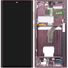LCD Kijelzőmodul Samsung Galaxy S22 Ultra 5G S908, Burgundy