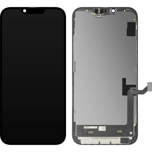 LCD Kijelző Modul MP Apple iPhone 14 Plus, Soft OLED FHD IC Mozgatható Verzió, Utángyártott, Fekete Kijelző - 1