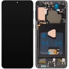 LCD Kijelzőmodul MP Samsung Galaxy S21+ 5G G996, OLED Verzió, Utángyártott, Fekete
