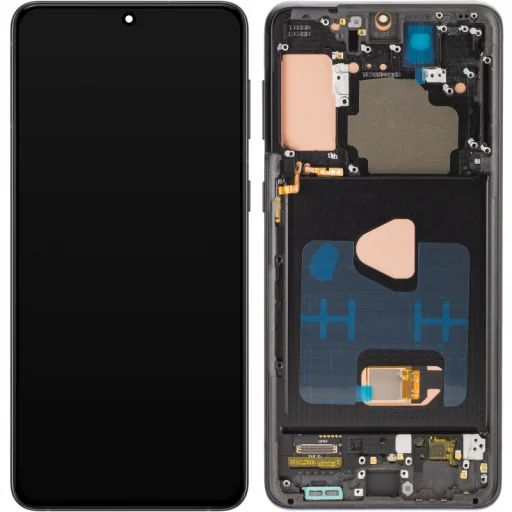 LCD Kijelzőmodul MP Samsung Galaxy S21+ 5G G996, OLED Verzió, Utángyártott, Fekete - 1