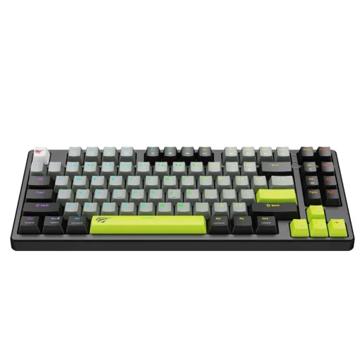 Gaming Keyboard (KB904L) Havit - Videojáték-billentyűzet USB, RGB világítással, 85 billentyű, gyors aktiválás, 1,8 m, 5V, 8kHz - Fekete / Zöld - 2