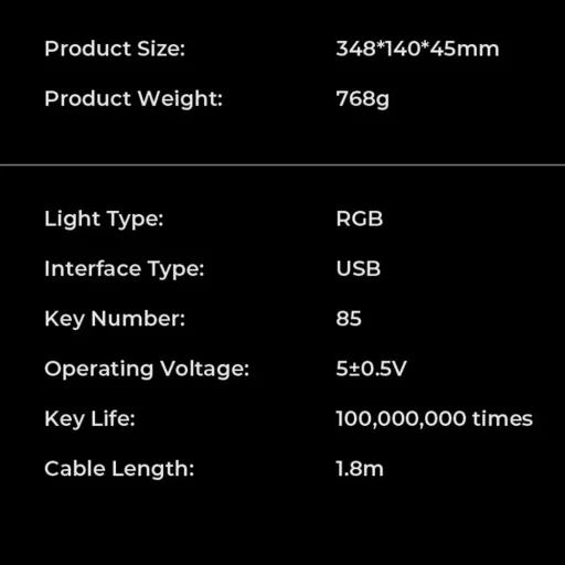 Gaming Keyboard (KB904L) Havit - Videojáték-billentyűzet USB, RGB világítással, 85 billentyű, gyors aktiválás, 1,8 m, 5V, 8kHz - Fekete / Zöld - 7