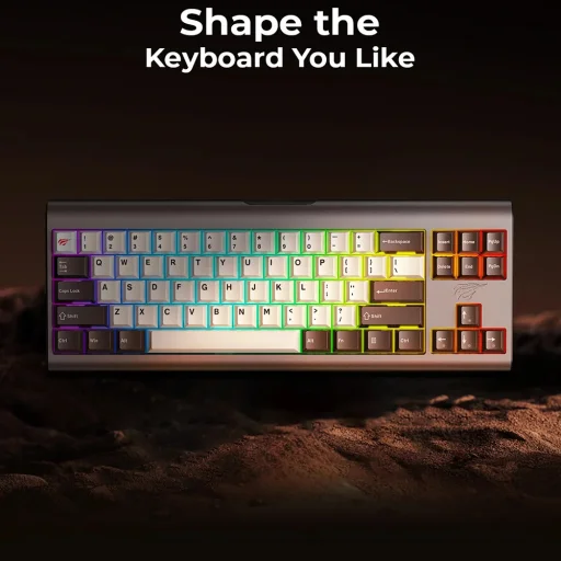 Gaming Keyboard Havit (KB896L) - USB-C, RGB világítással, 71 gomb, 1.2m, 350mA, 5V - Rózsaszín - 2
