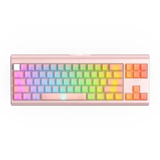 Gaming Keyboard Havit (KB896L) - USB-C, RGB világítással, 71 gomb, 1.2m, 350mA, 5V - Rózsaszín - 1