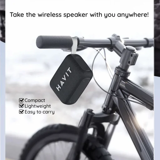 Vezeték nélküli hangszóró Havit SK874BT - Type-C, Bluetooth 5.4, TWS, TF, FM, USB, kihangosító, IPX5, 1200mAh - Fekete - 7