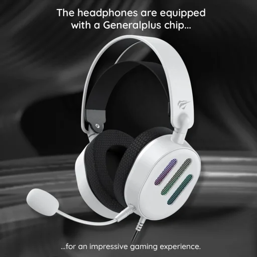 Gaming Headphones Black Havit (H2038U) - mikrofonnal, 50mm-es hangszóró, USB, 2m - 2