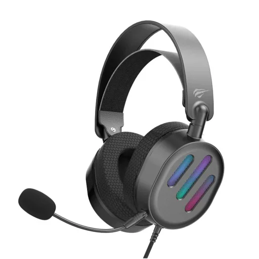Gaming Headphones Black Havit (H2038U) - mikrofonnal, 50mm-es hangszóró, USB, 2m - 1