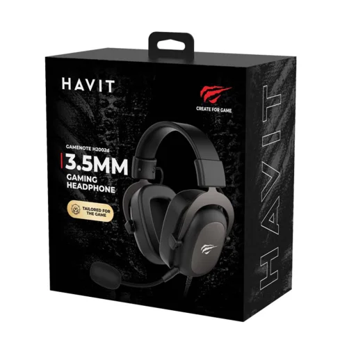 Gaming Havit H2002E Pro fejhallgató - Levehető mikrofon, 60mm hangszóró, PS4/PS5/XBOX kompatibilis, Jack 3.5mm, 2m - Fekete - 6