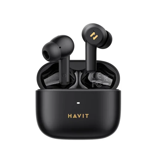 Havit Vezeték nélküli fülhallgató (TW958 Pro) - Bluetooth 5.3, mikrofonnal, TWS, ANC, Type-C, 500mAh, IPX4 vízálló - Fekete - 1
