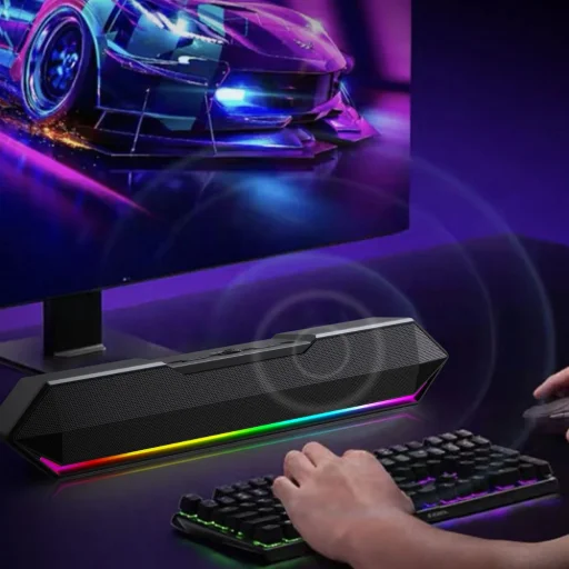 Havit - Vezeték nélküli hangszóró (SK772BT) - játékhoz, USB-C, Bluetooth 5.3, TWS, LED világítás, AUX, TF, USB, 10W, 1200mAh - Fekete - 7