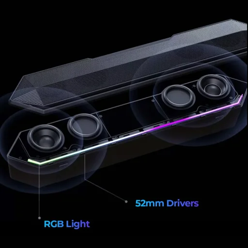 Havit - Vezeték nélküli hangszóró (SK772BT) - játékhoz, USB-C, Bluetooth 5.3, TWS, LED világítás, AUX, TF, USB, 10W, 1200mAh - Fekete - 9