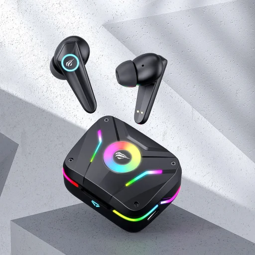 Havit TW952 PRO RGB Vezeték nélküli fülhallgató - Játékhoz, Type-C, Bluetooth 5.0, ENC, TWS, RGB, Mikrofon, FPC, 470mAh - Fekete - 4