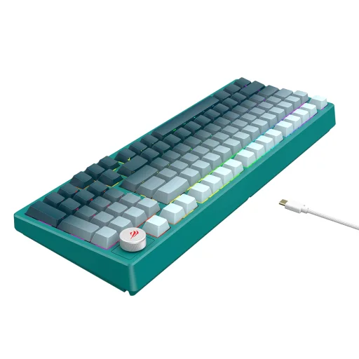 Gaming Keyboard (KB899L) Havit - USB-C, RGB világítás, 1.8m, 350mA - Fehér / Zöld - 4