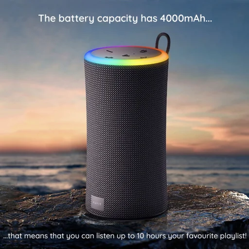 Havit Wireless Speaker (SK833BT) Type-C, Bluetooth 5.3, TWS, TF, USB, Kihangosított hívások, RGB világítás, IPX6, 4000mAh Fekete - 5