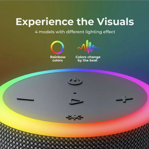 Havit Wireless Speaker (SK833BT) Type-C, Bluetooth 5.3, TWS, TF, USB, Kihangosított hívások, RGB világítás, IPX6, 4000mAh Fekete - 7