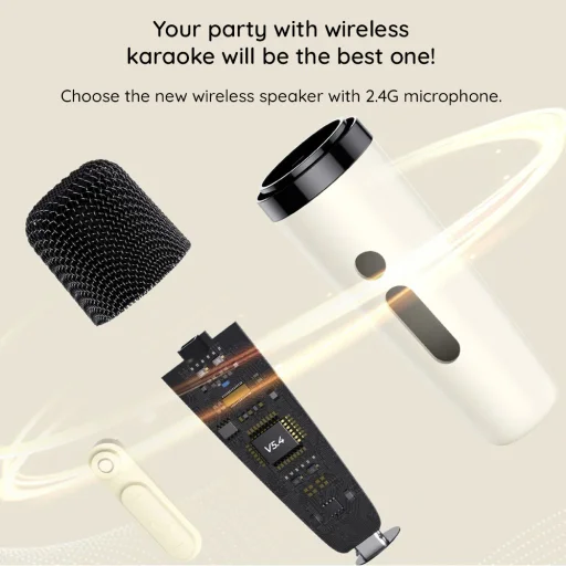 Havit SK818BT Vezeték nélküli Hangszóró - Mikrofon, Type-C, Bluetooth 5.4, TWS, TF, RGB világítás, IPX6, 1500mAh - Bézs - 7