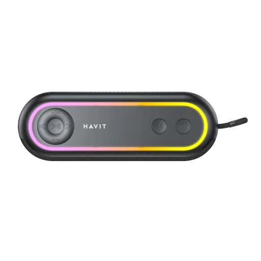 Havit SK810BT Vezeték nélküli hangszóró - USB-C, Bluetooth 5.3, TWS, TF, USB, FM, AUX, Kihangosító hívás, RGB, IPX5, 2400mAh - Fekete - 2