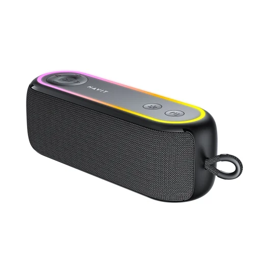 Havit SK810BT Vezeték nélküli hangszóró - USB-C, Bluetooth 5.3, TWS, TF, USB, FM, AUX, Kihangosító hívás, RGB, IPX5, 2400mAh - Fekete - 3