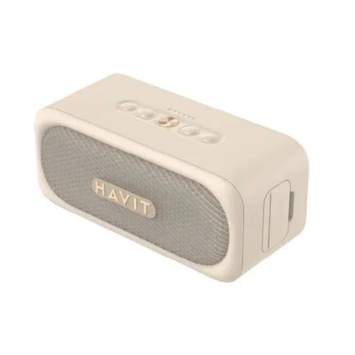 Havit Wireless Hangszóró (SK905BT) - Type-C, Bluetooth 5.3, TWS, TF, AUX, Kihangosító Hívás, IPX7, 2000mAh - Bézs - 2