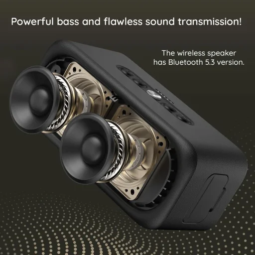 Havit Wireless Hangszóró (SK905BT) - Type-C, Bluetooth 5.3, TWS, TF, AUX, Kihangosító Hívás, IPX7, 2000mAh - Bézs - 4