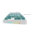 Gaming Keyboard (KB901L) Havit - USB-C, RGB világítással, 1,8m, 200mA - Fehér / Zöld thumbnail