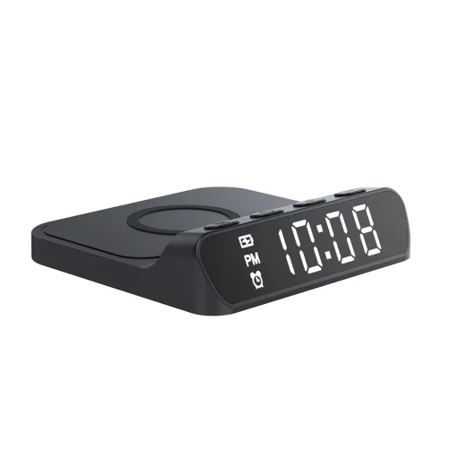 Phone W3031 Vezeték nélküli töltő óra kijelzővel, 15W - Havit - Fekete - 2