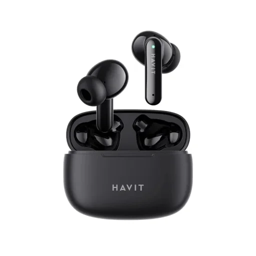 Havit - Wireless Earbuds (TW967 Pro) - Mikrofonos, Bluetooth 5.3, Valódi Vezeték Nélküli Sztereó, Type-C, 300mAh - Fekete - 1