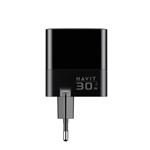 Fali töltő (UCLE001 EU) - 2x USB, Type-C, 30W, GaN technológia - Fekete Havit - 4