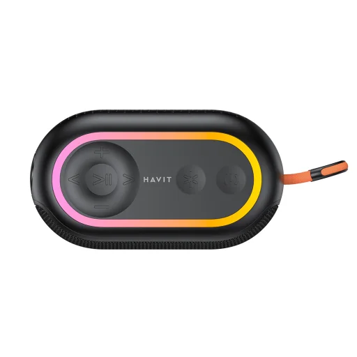 Havit Vezeték nélküli Hangszóró (SK809BT) - USB-C, Bluetooth 5.3, TWS, TF, USB, FM, AUX, Kihangosító Hívás, RGB, IPX5, 1200mAh - Fekete - 5