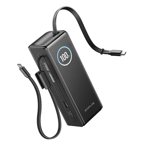 EcoFlow RAPID Powerbank 25000mAh, 170W (beépített 100W-os kábel) - 4