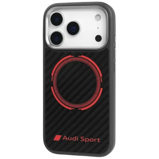  iPhone 17 Pro Fekete Audi RSQ Karbon Rost Sport Piros Kör MagSafe tok - 3