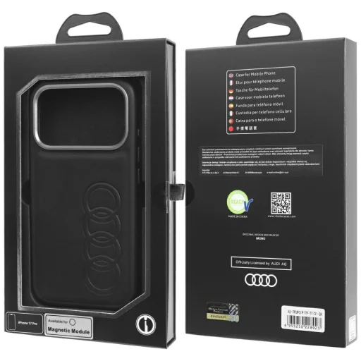 iPhone 17 Pro čierne puzdro Audi TT zo syntetickej kože MagSafe - 10