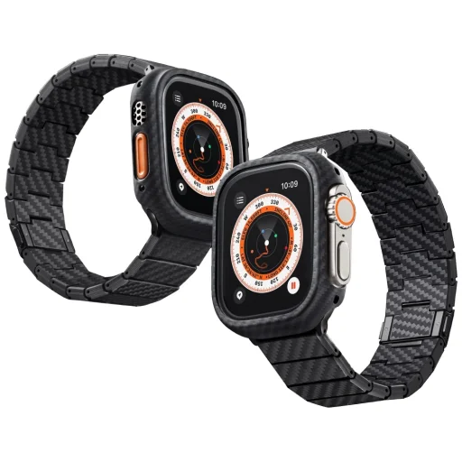 Apple Watch szíj PITAKA Carbon Fiber Modern fekete-szürke (42/44/45/46/49mm) - 3