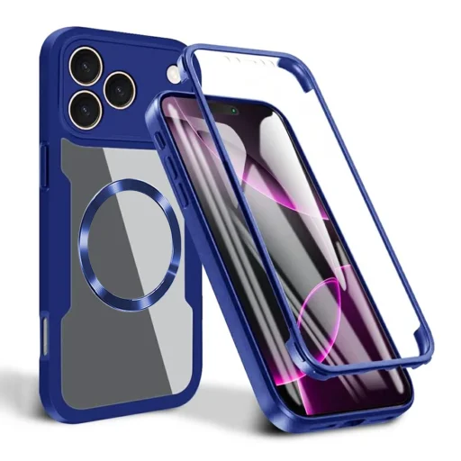 iPhone 17 Pro Kék Techsuit - ColorVerse 360 MagSafe Series + Képernyővédő tok - 1