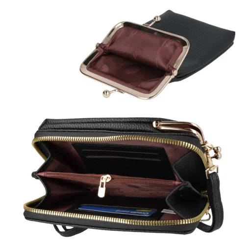 Kötött táska telefonhoz design 2 fekete - 4