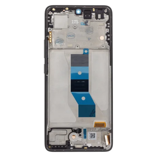 LCD kijelző + érintőegység + előlapi keret Xiaomi Redmi Note 14 5G fekete (szerviz csomag) - 2