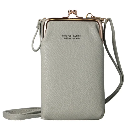 Kötött táska telefonhoz dizájn 2 szürke - 1