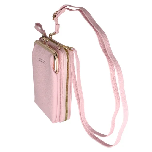 Kötött táska telefonhoz 2-es dizájn világos rózsaszín - 3