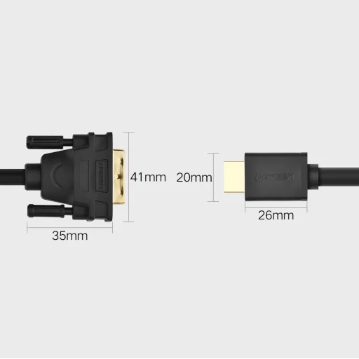 Ugreen HDMI - DVI kábel 4K 60Hz 30AWG 1m fekete (30116) - 12