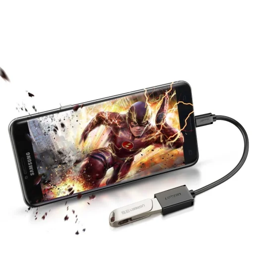 Ugreen USB (aljzat) - micro USB (csatlakozóvég) OTG kábel adapter 12cm USB 2.0 480Mbps fekete (US133 10396) - 4