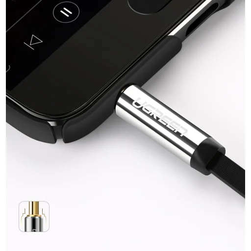 Ugreen AUX 3.5mm-es mini jack lapos kábel 0.5m fekete (AV119 10596) - 7