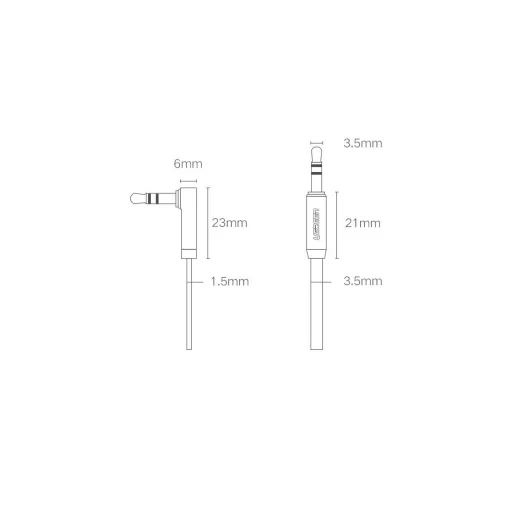 Ugreen AUX 3.5mm-es mini jack lapos kábel 0.5m fekete (AV119 10596) - 9