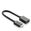 Ugreen HDMI (aljzat) - mini HDMI (csatlakozó) kábel adapter 4K 60Hz Ethernet HEC ARC 32 csatornás audio  22cm fekete (20137) thumbnail