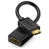 Ugreen HDMI (aljzat) - mini HDMI (csatlakozó) kábel adapter 4K 60Hz Ethernet HEC ARC 32 csatornás audio  22cm fekete (20137) thumbnail