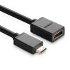 Ugreen HDMI (aljzat) - mini HDMI (csatlakozó) kábel adapter 4K 60Hz Ethernet HEC ARC 32 csatornás audio  22cm fekete (20137) thumbnail