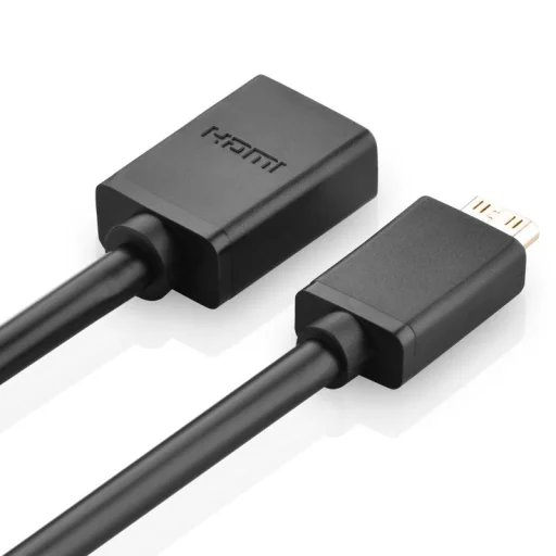 Ugreen HDMI (aljzat) - mini HDMI (csatlakozó) kábel adapter 4K 60Hz Ethernet HEC ARC 32 csatornás audio  22cm fekete (20137) - 5