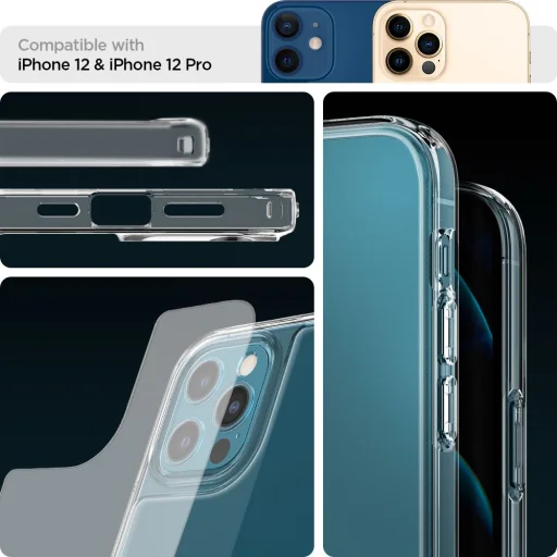 Spigen Quartz Hybrid tok iPhone 12/ 12 Pro Matte Clear (ACS02601) - 3