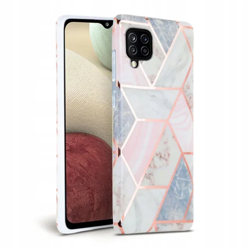 Samsung A12 Tech-Protect Marble tok pink - 1