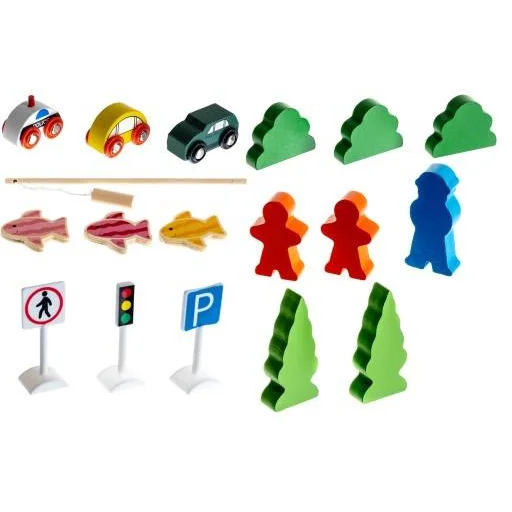 Fa, mágneses horgász gyerekjáték autópályás környezetben - 5